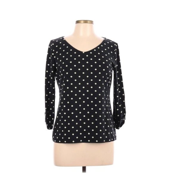 Talbots Tops 33 Talbots Curved Vneck Dot 34 Sleeve Jersey Soft